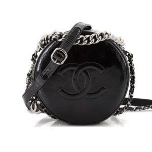 Chanel Round as Earth Crossbody Bag Patent Black
